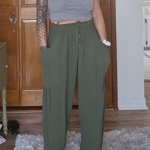 Olive Green Women's Pants